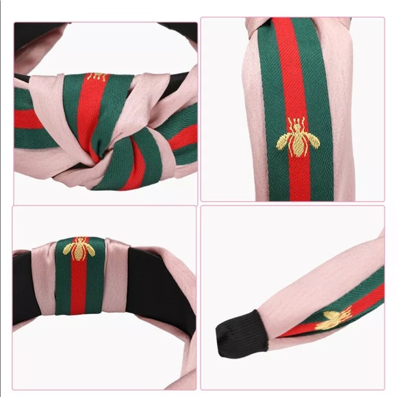 Turban Hairband Headband Striped Hair color pink - Picture 3 of 6